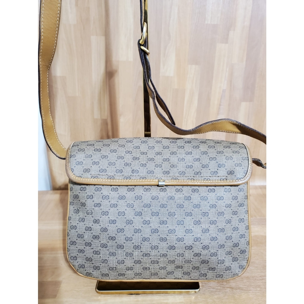 GUCCI Vintage Micro GG Canvas Shoulder/Crossbody Bag Beige - Picture 11 of 15